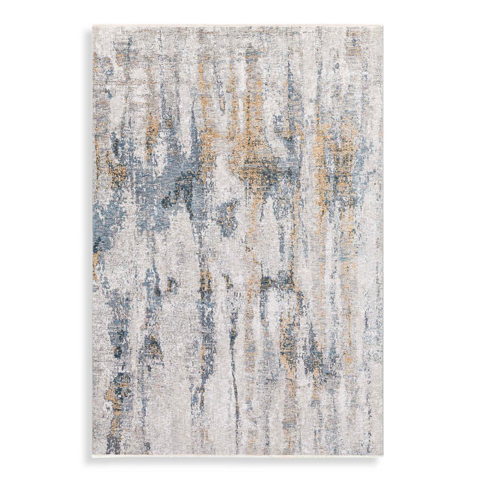 Uttermost 71506-5 Rug, Light Beige, Cream, Denim Blue, And Gray