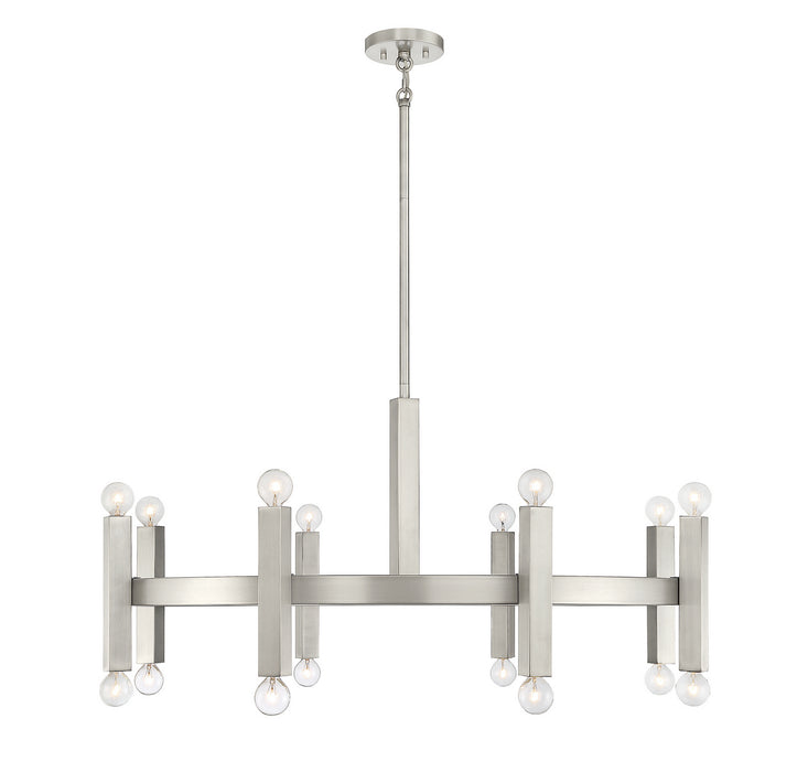 Meridian M100103BN 16 Light Chandelier, Brushed Nickel
