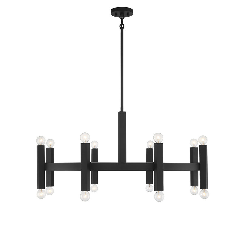 Meridian M100103MBK 16 Light Chandelier, Matte Black