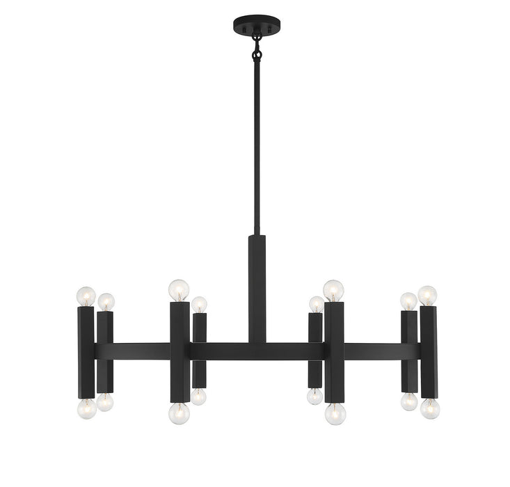 Meridian M100103MBK 16 Light Chandelier, Matte Black