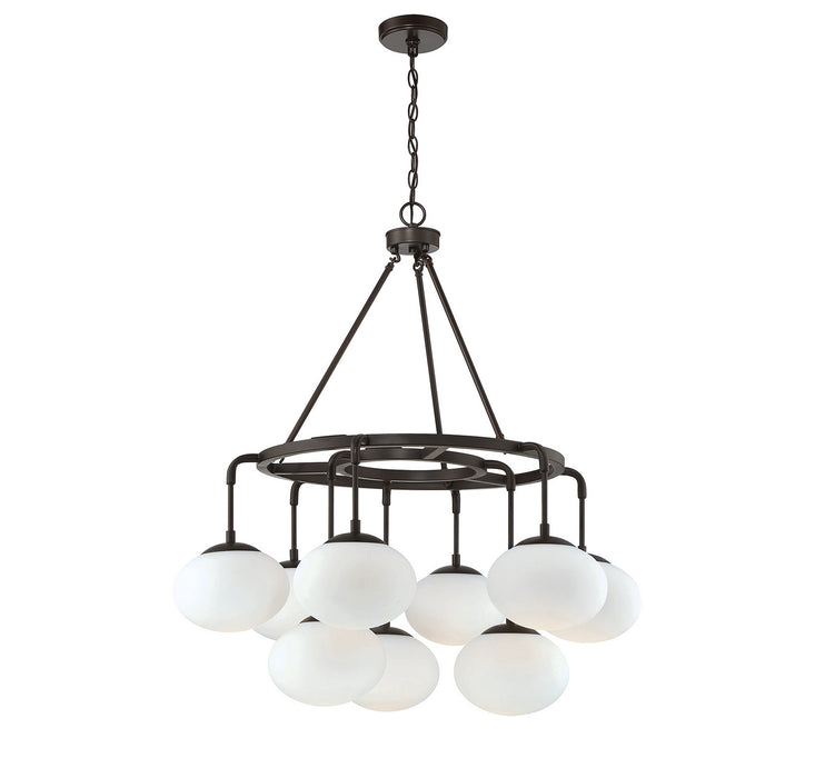 Meridian M10098ORB Nine Light Chandelier, Oil Rubbed Bronze
