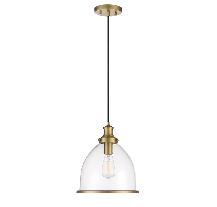 Meridian M70119NB One Light Pendant, Natural Brass