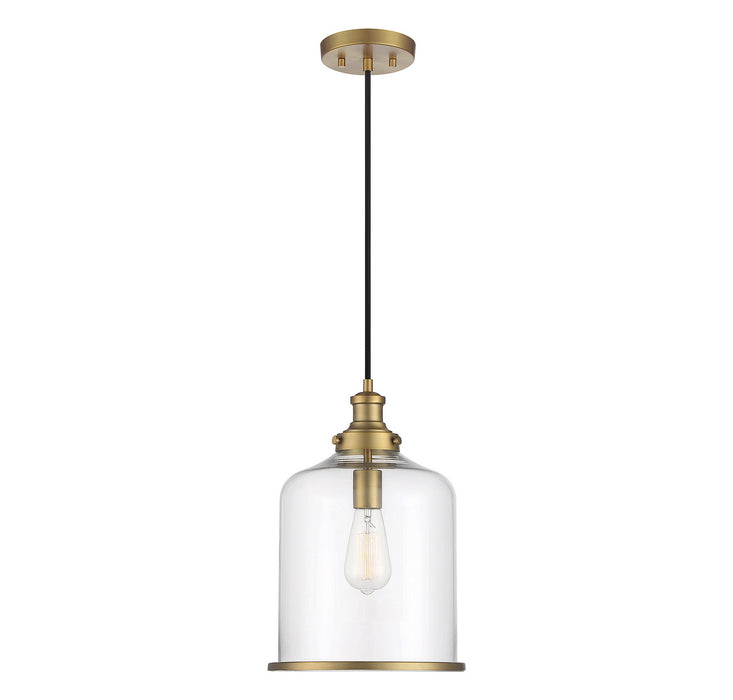 Meridian M70120NB One Light Pendant, Natural Brass