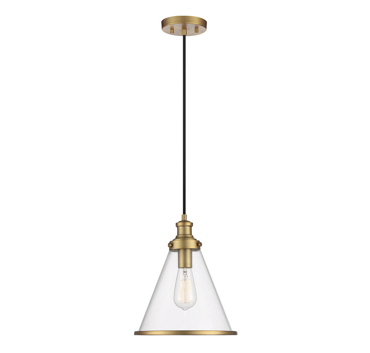 Meridian M70121NB One Light Pendant, Natural Brass