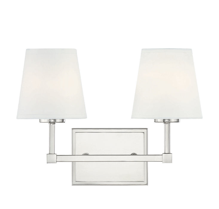Meridian M80052PN Two Light Bathroom Vanity Light, Polished Nickel