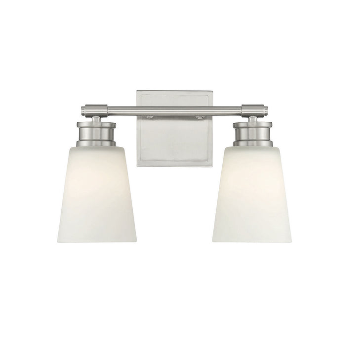 Meridian M80054BN Two Light Bathroom Vanity Light, Brushed Nickel