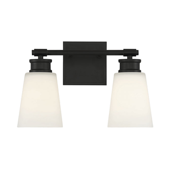 Meridian M80054MBK Two Light Bathroom Vanity Light, Matte Black