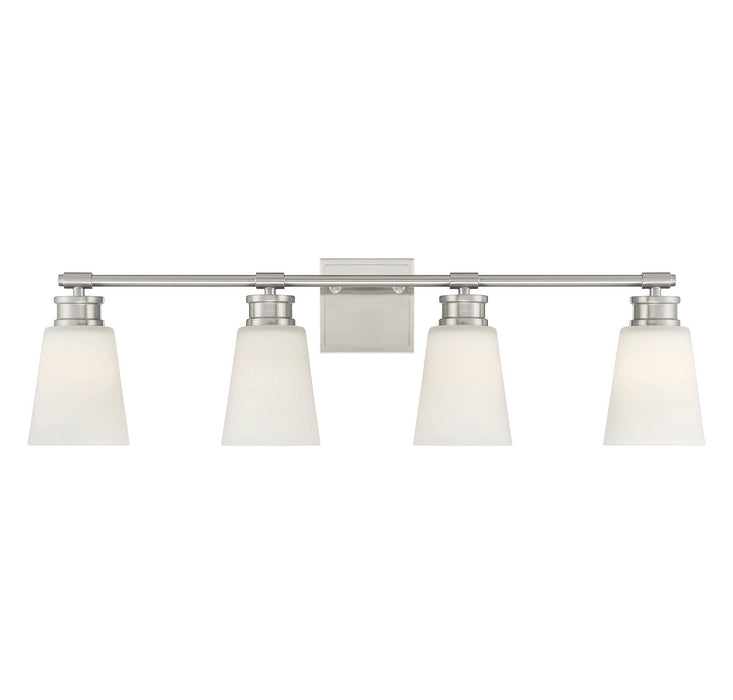 Meridian M80056BN Four Light Bathroom Vanity Light, Brushed Nickel