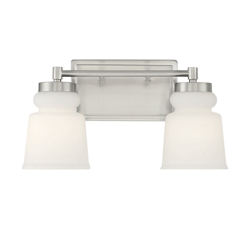 Meridian M80057BN Two Light Bathroom Vanity Light, Brushed Nickel