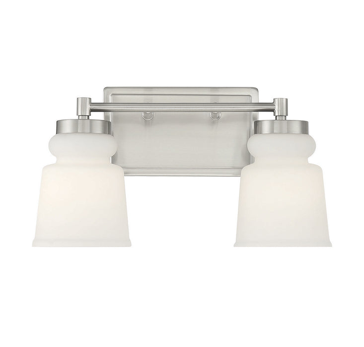 Meridian M80057BN Two Light Bathroom Vanity Light, Brushed Nickel