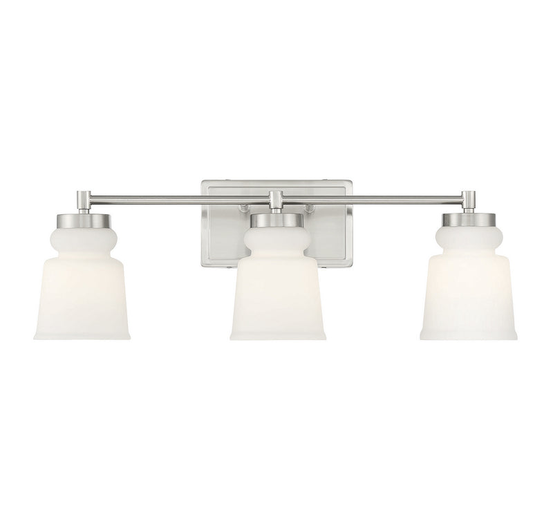 Meridian M80058BN Three Light Bathroom Vanity Light, Brushed Nickel