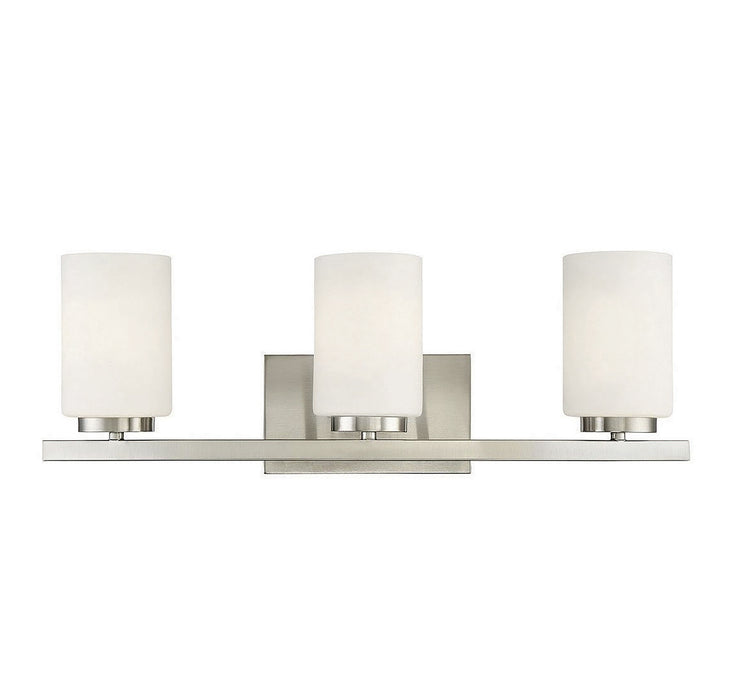 Meridian M80067BN Three Light Bathroom Vanity Light, Brushed Nickel