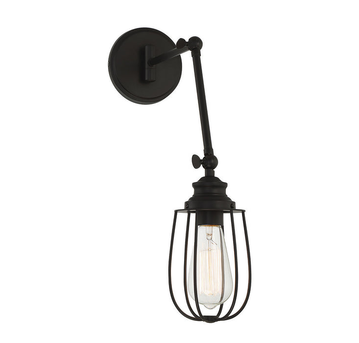 Meridian M90022MBK One Light Wall Sconce, Matte Black