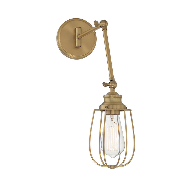 Meridian M90022NB One Light Wall Sconce, Natural Brass