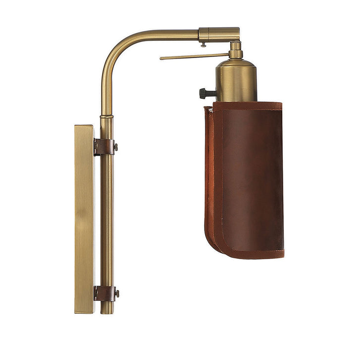 Meridian M90062NB One Light Wall Sconce, Natural Brass