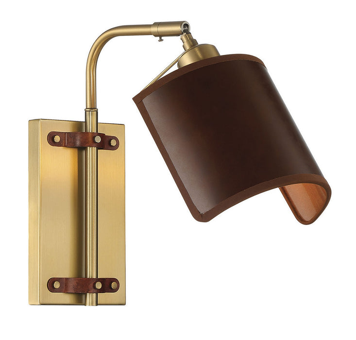 Meridian M90062NB One Light Wall Sconce, Natural Brass