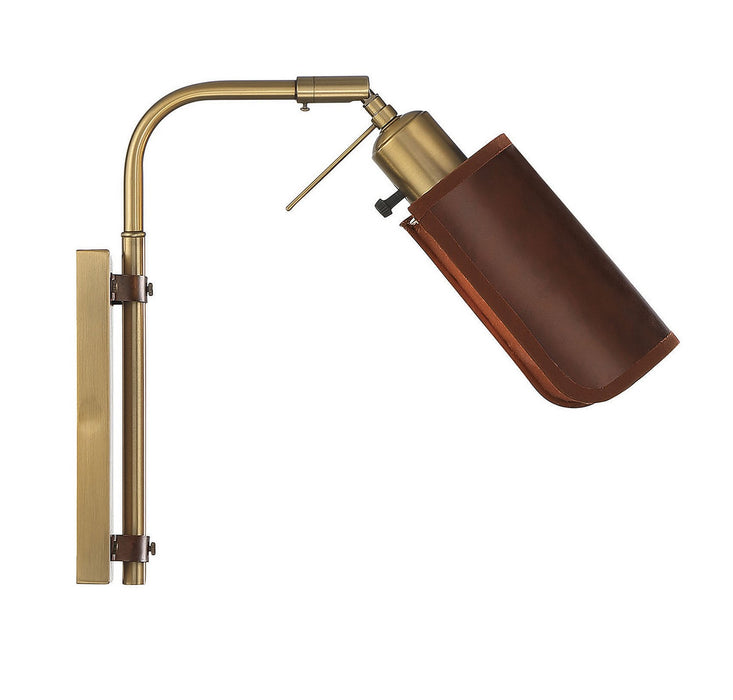 Meridian M90062NB One Light Wall Sconce, Natural Brass