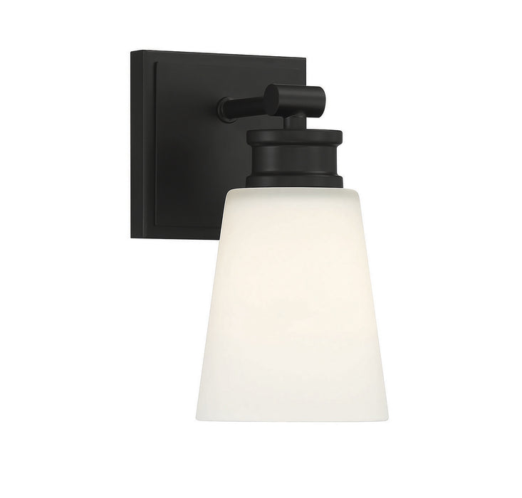 Meridian M90072MBK One Light Wall Sconce, Matte Black
