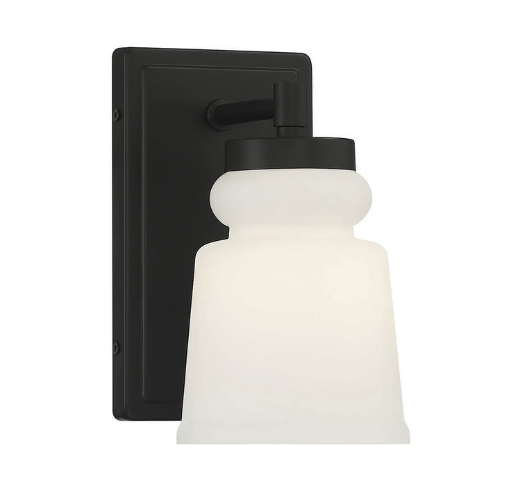 Meridian M90073MBK One Light Wall Sconce, Matte Black