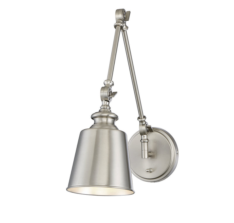 Meridian M90089BN One Light Wall Sconce (Set of 2), Brushed Nickel