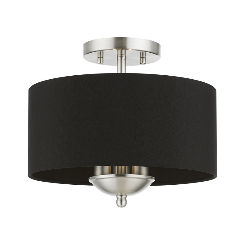 Livex Lighting 40111-91 Three Light Semi-Flush Mount, Brushed Nickel