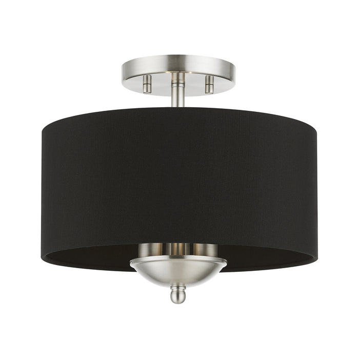Livex Lighting 40111-91 Three Light Semi-Flush Mount, Brushed Nickel