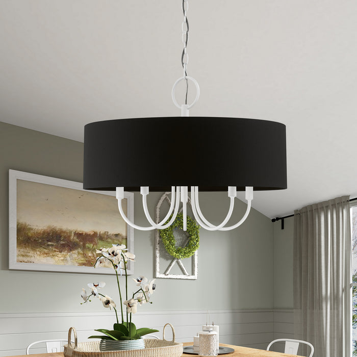 Livex Lighting 40115-03 Five Light Pendant, White