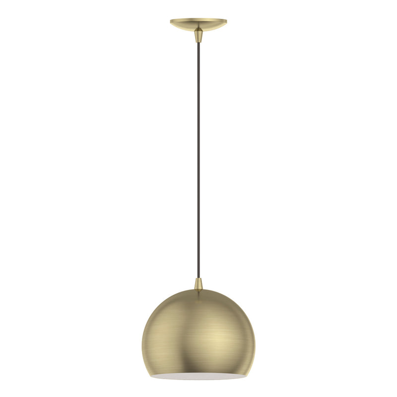 Livex Lighting 40801-01 One Light Pendant, Antique Brass