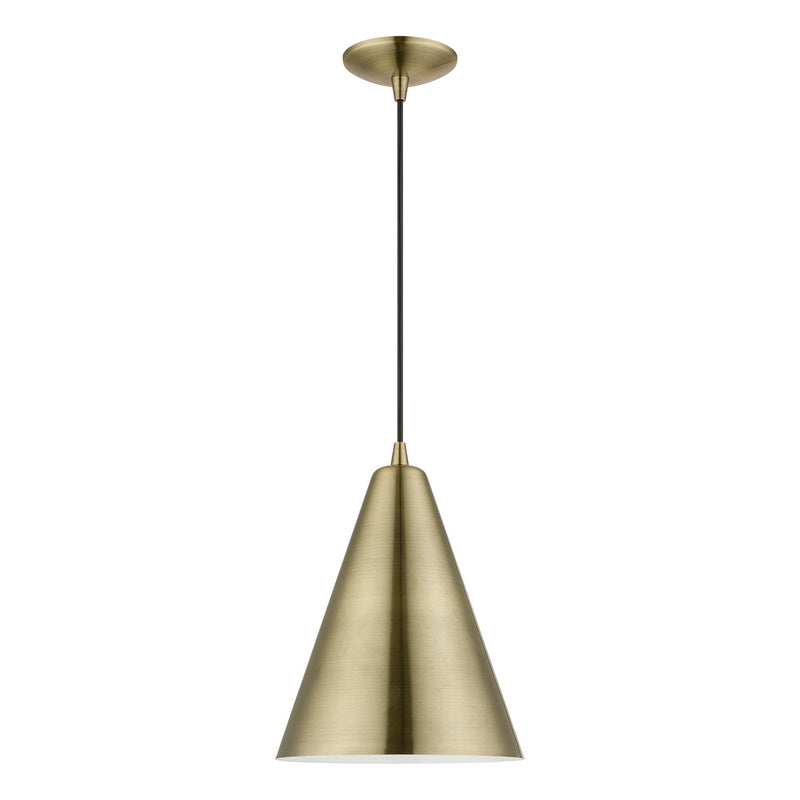 Livex Lighting 40852-01 One Light Pendant, Antique Brass