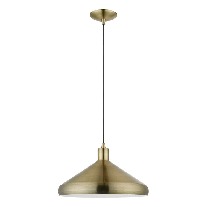 Livex Lighting 40953-01 One Light Pendant, Antique Brass