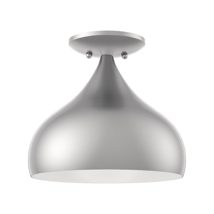 Livex Lighting 40980-91 One Light Semi-Flush Mount, Brushed Nickel