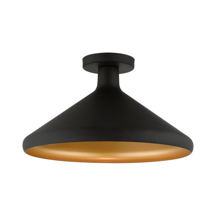 Livex Lighting 41020-04 One Light Semi-Flush Mount, Black