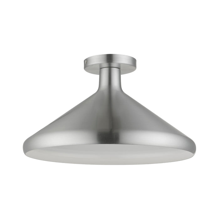 Livex Lighting 41020-66 One Light Semi-Flush Mount, Brushed Aluminum