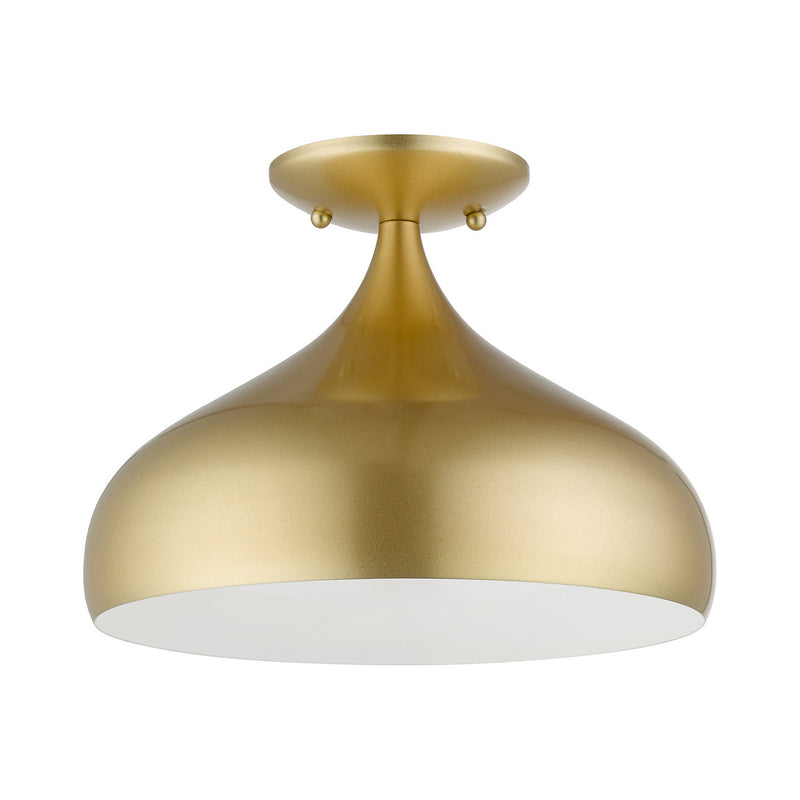 Livex Lighting 41050-33 One Light Semi-Flush Mount, Soft Gold