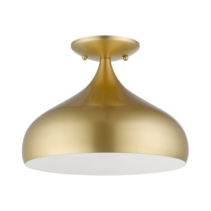 Livex Lighting 41050-33 One Light Semi-Flush Mount, Soft Gold