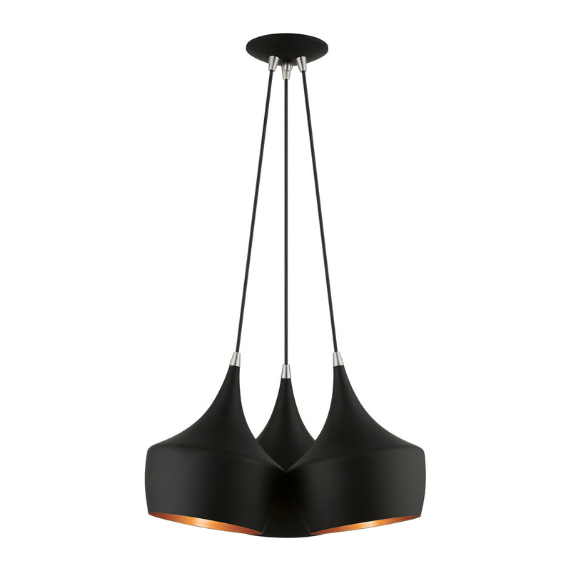 Livex Lighting 41083-04 Three Light Pendant, Black