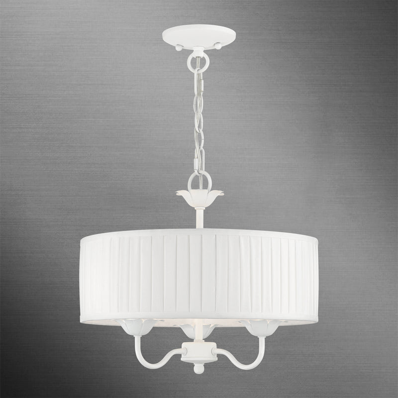 Livex Lighting 41773-03 Three Light Pendant, White
