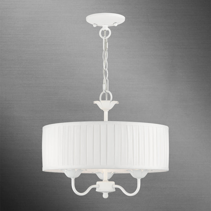 Livex Lighting 41773-03 Three Light Pendant, White
