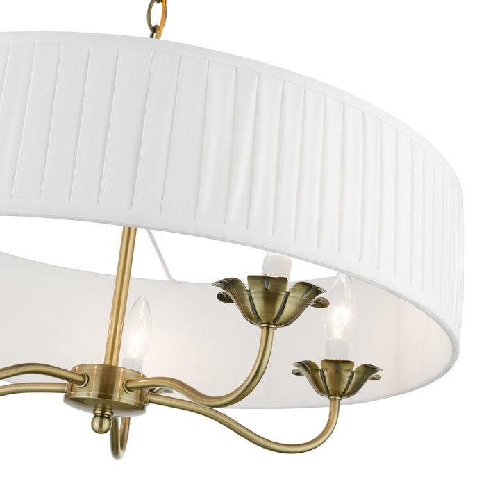 Livex Lighting 41775-01 Five Light Pendant, Antique Brass