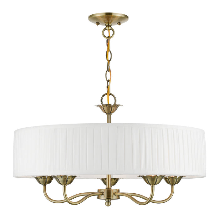 Livex Lighting 41775-01 Five Light Pendant, Antique Brass