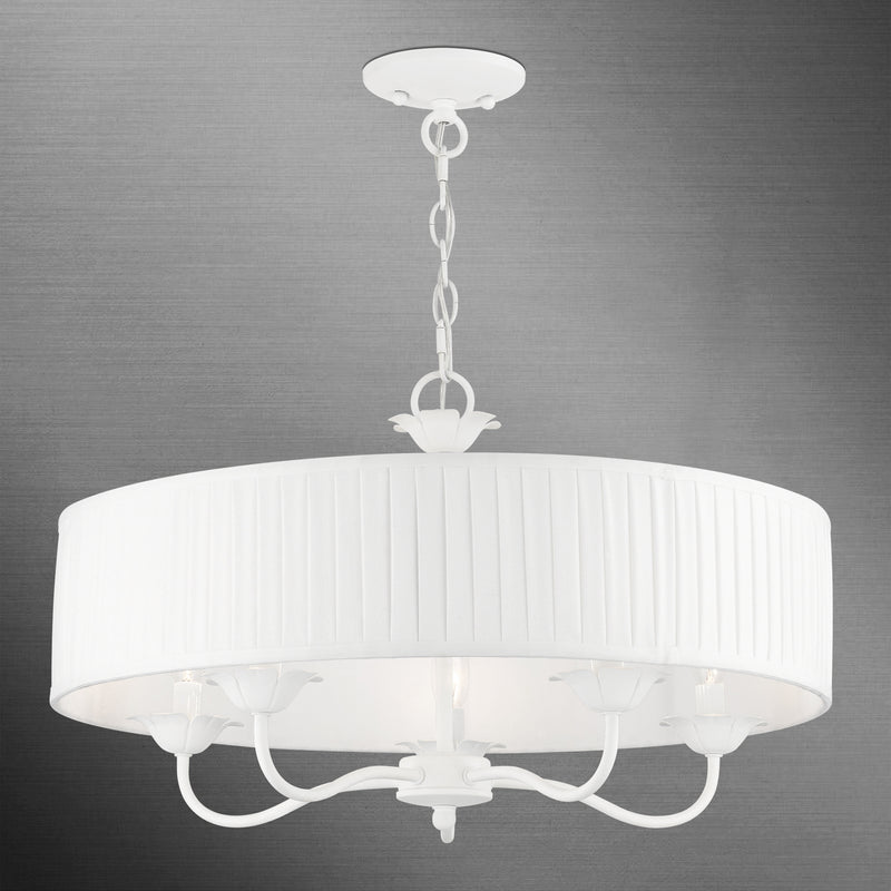 Livex Lighting 41775-03 Five Light Pendant, White