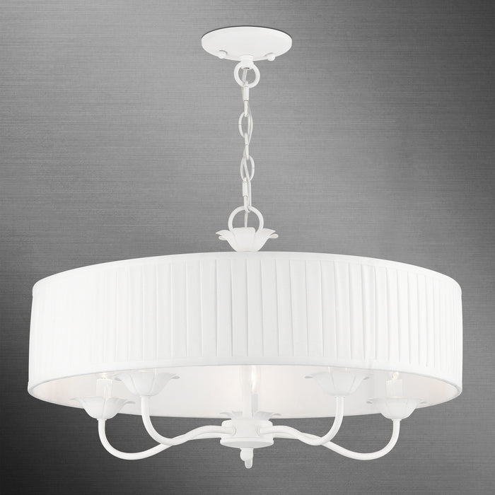 Livex Lighting 41775-03 Five Light Pendant, White