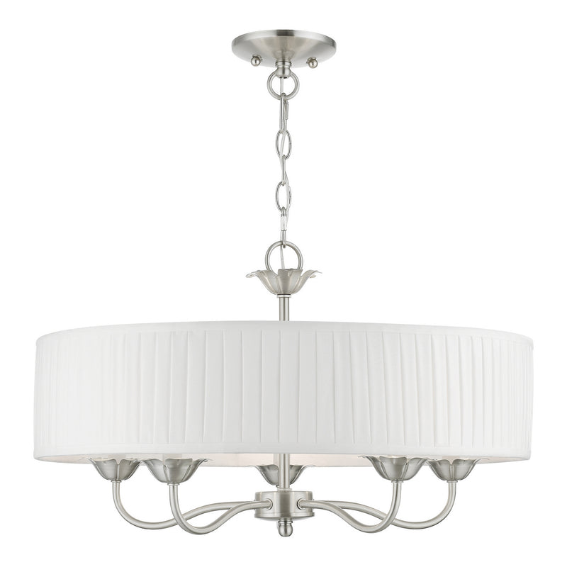 Livex Lighting 41775-91 Five Light Pendant, Brushed Nickel