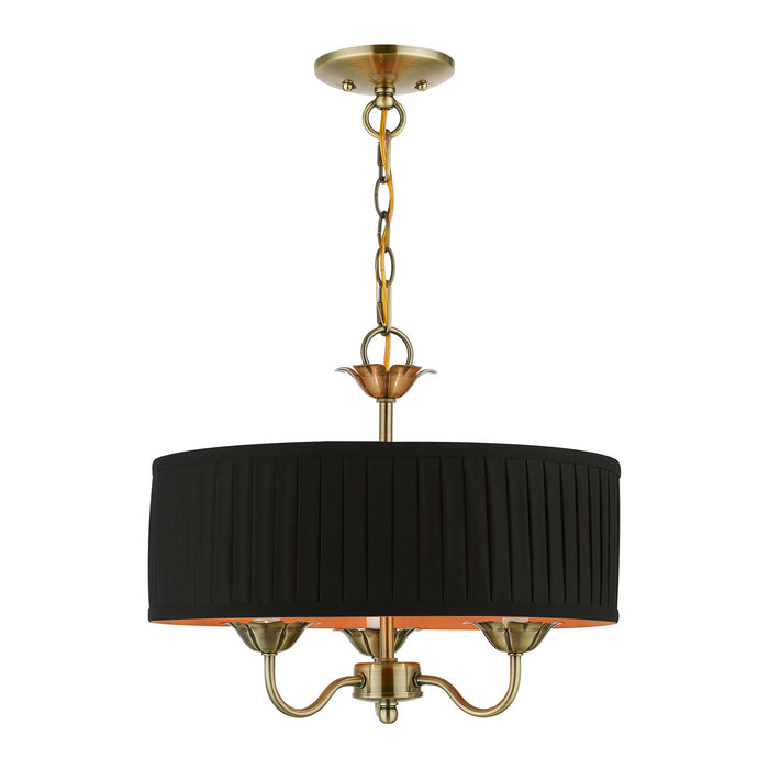 Livex Lighting 41863-01 Three Light Pendant, Antique Brass