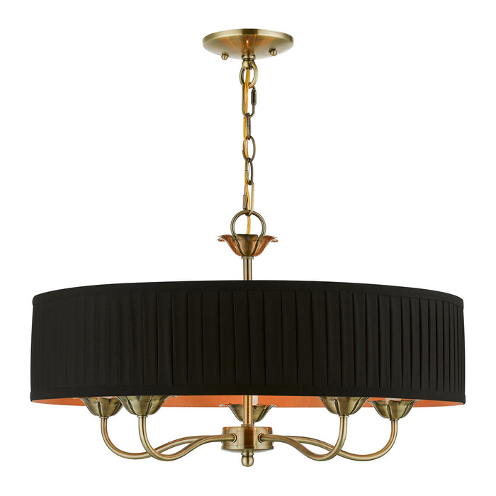 Livex Lighting 41865-01 Five Light Pendant, Antique Brass
