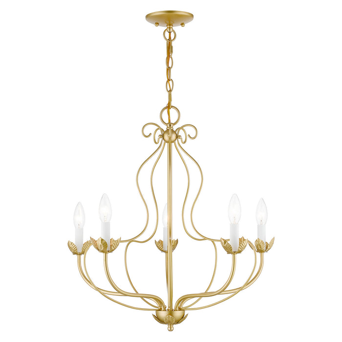 Livex Lighting 42905-33 Five Light Chandelier, Soft Gold