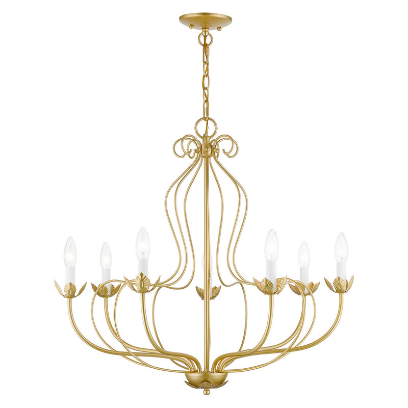 Livex Lighting 42907-33 Seven Light Chandelier, Soft Gold