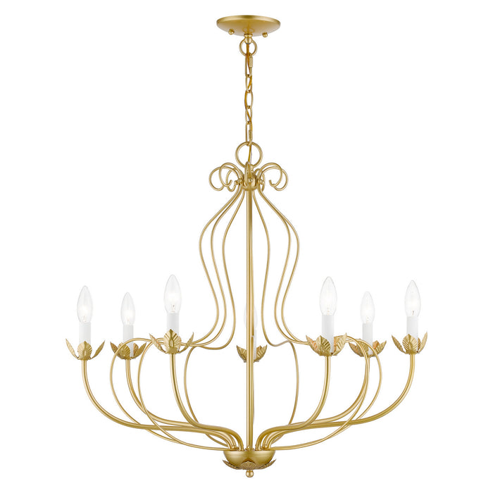 Livex Lighting 42907-33 Seven Light Chandelier, Soft Gold