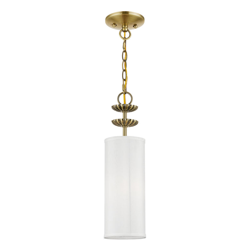 Livex Lighting 42981-01 One Light Mini Pendant, Antique Brass