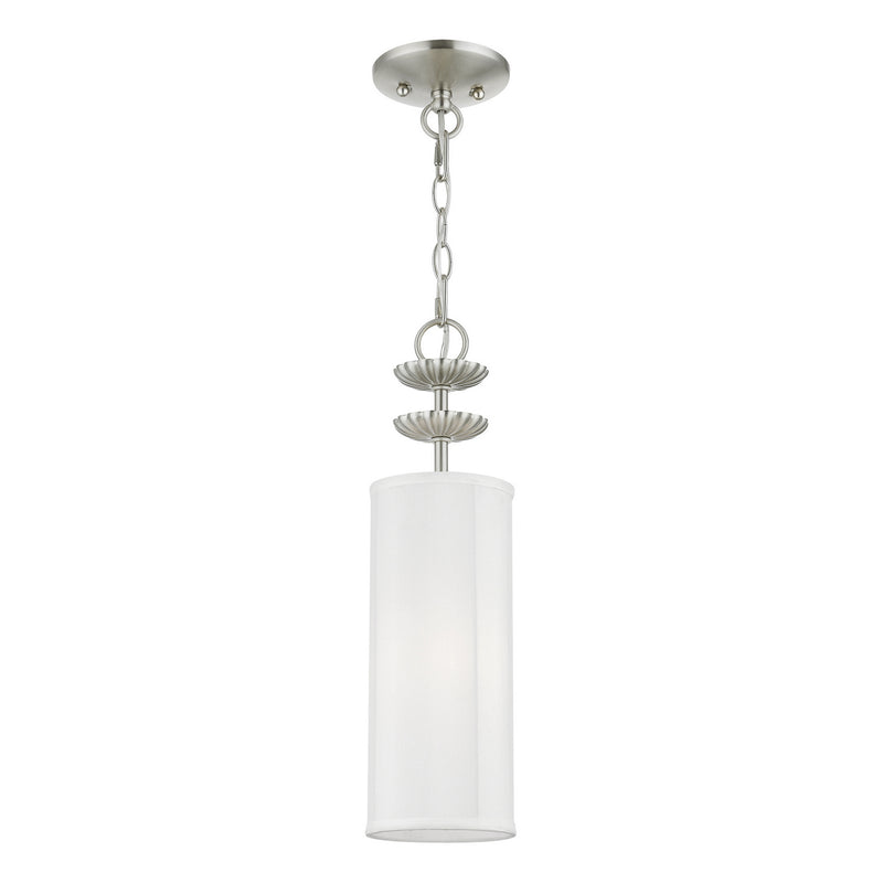 Livex Lighting 42981-91 One Light Mini Pendant, Brushed Nickel
